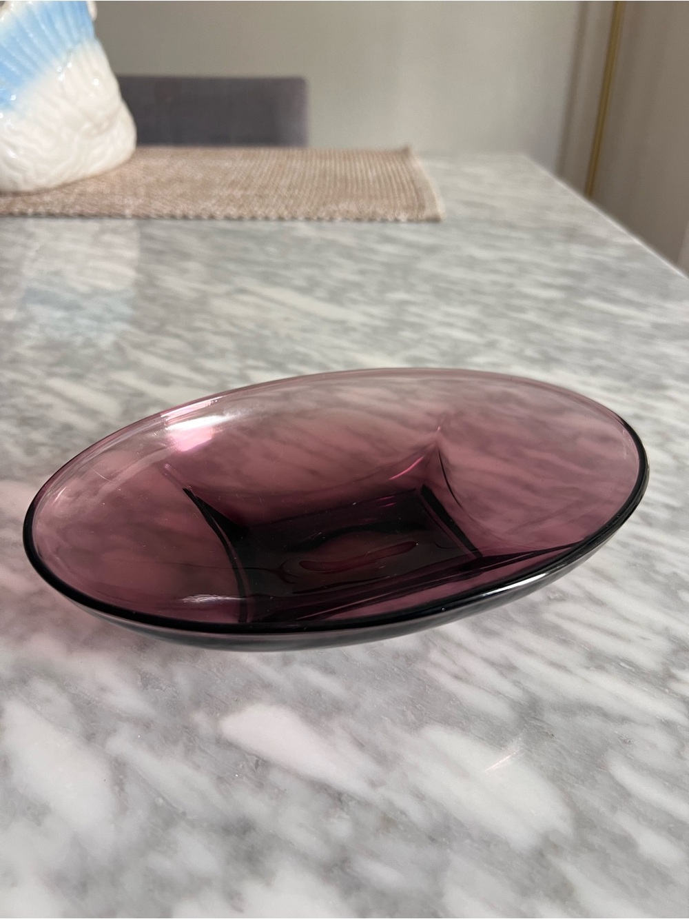 Vintage Hazel Atlas Oval Moroccan Amethyst Glass Dish